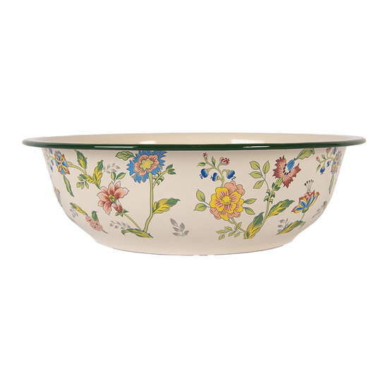 Clayre & Eef | Decoratie schaal Beige Groen ø 30x9 cm / 3000 ml | 6EM0004