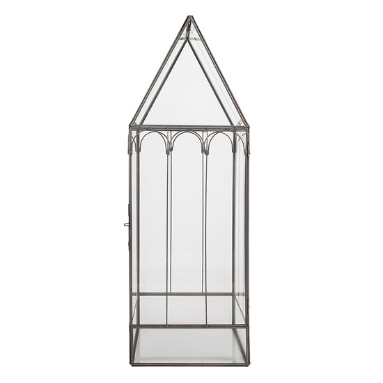 Clayre &amp; Eef | Decoratie Kweekkasje Transparant Zwart 15x15x45 cm | 5GL0021