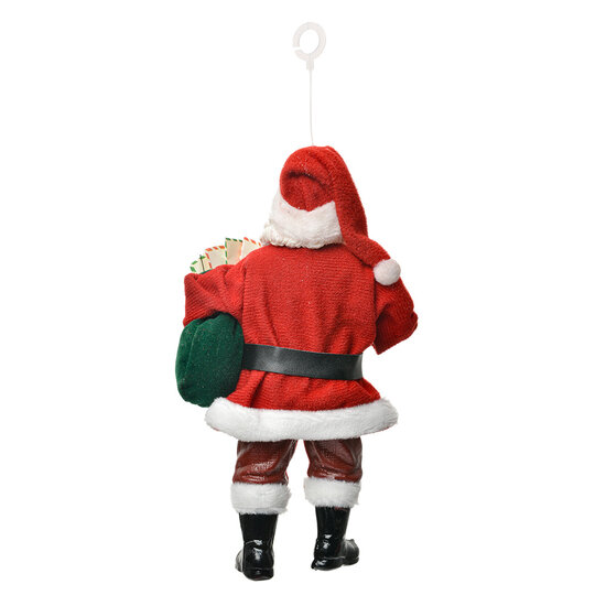 Clayre &amp; Eef | Kerstdecoratie Hanger Kerstman Rood Groen 11x6x17 cm | 66239