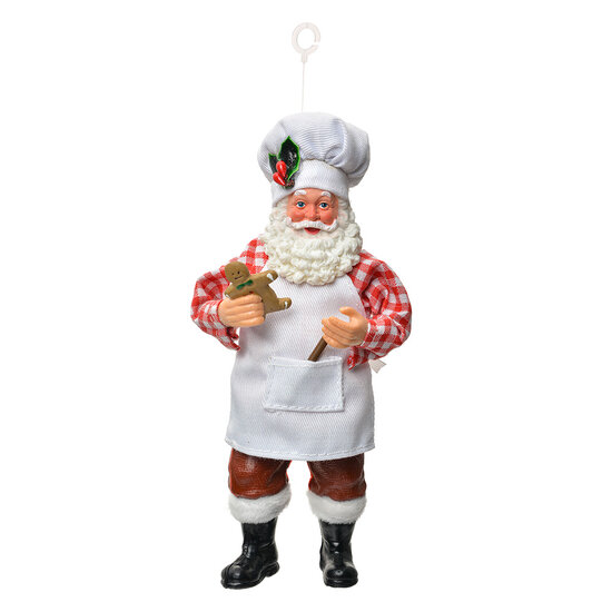 Clayre &amp; Eef | Kerstdecoratie Hanger Kerstman Wit Rood 9x6x17 cm | 66243