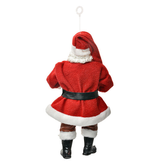 Clayre & Eef | Kerstdecoratie Hanger Kerstman Rood Wit 10x6x17 cm | 66244