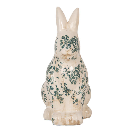 Clayre & Eef | Decoratie Beeld Konijn Beige Groen 13x10x21 cm | 6CE1955M