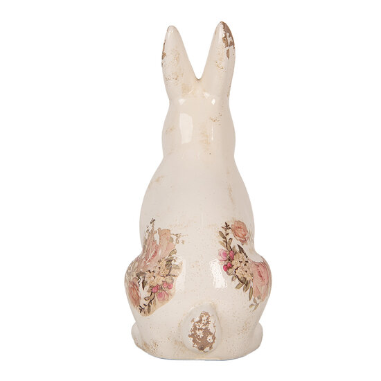 Clayre & Eef | Decoratie Beeld Konijn Beige Roze 13x10x21 cm | 6CE1957M