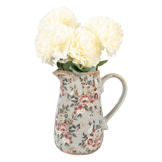 Clayre & Eef | Decoratieve Schenkkan Grijs Roze 16x12x18 cm | 6CE1965M