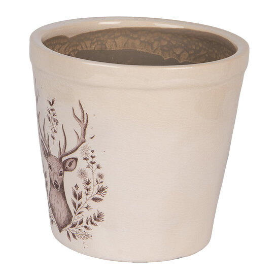 Clayre &amp; Eef | Bloempot Binnen Beige Bruin &oslash; 15x14 cm | 6CEGTW0001M