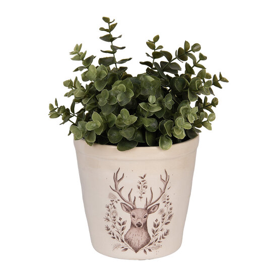 Clayre &amp; Eef | Bloempot Binnen Beige Bruin &oslash; 15x14 cm | 6CEGTW0001M