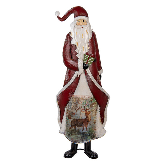 Clayre & Eef | Kerstdecoratie Kerstman Rood Wit 33x16x85 cm | 5Y1317