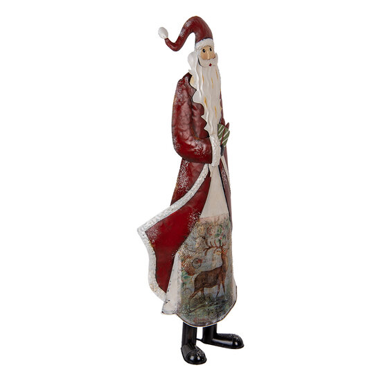 Clayre & Eef | Kerstdecoratie Kerstman Rood Wit 33x16x85 cm | 5Y1317