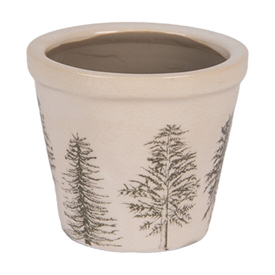 Clayre &amp; Eef | Bloempot Binnen Beige Groen &oslash; 8x7 cm | 6CENPT0001XS