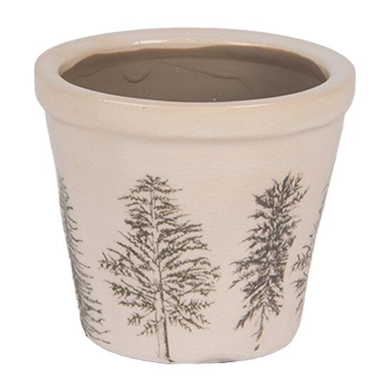 Clayre &amp; Eef | Bloempot Binnen Beige Groen &oslash; 8x7 cm | 6CENPT0001XS