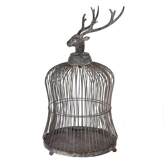 Clayre &amp; Eef | Vogelkooi Decoratie Grijs &oslash; 26x50 cm | 5Y1344