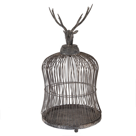 Clayre &amp; Eef | Vogelkooi Decoratie Grijs &oslash; 26x50 cm | 5Y1344