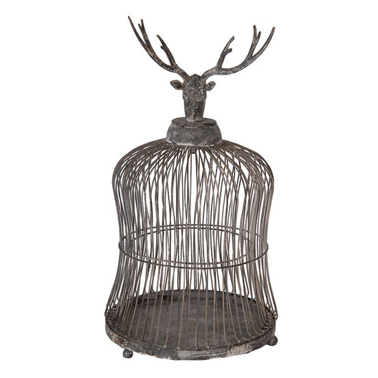 Clayre &amp; Eef | Vogelkooi Decoratie Grijs &oslash; 26x50 cm | 5Y1344