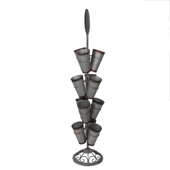 Clayre &amp; Eef | Planthouder staand Grijs Bruin &oslash; 36x165 cm | 5Y1349