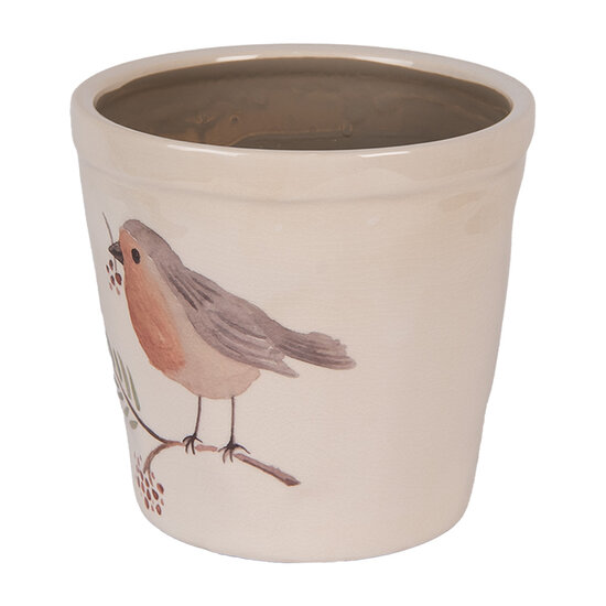 Clayre &amp; Eef | Bloempot Binnen Beige Bruin &oslash; 15x14 cm | 6CEVGP0001M