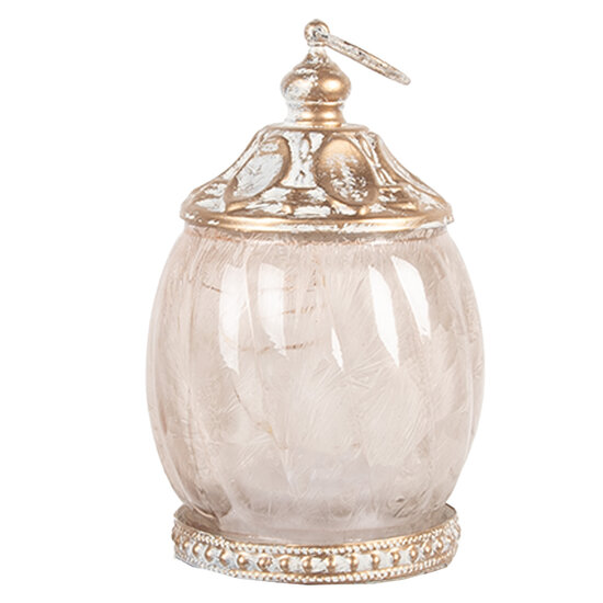 Clayre &amp; Eef | Decoratie met LED Beige &oslash; 7x11 cm | 6GL5219