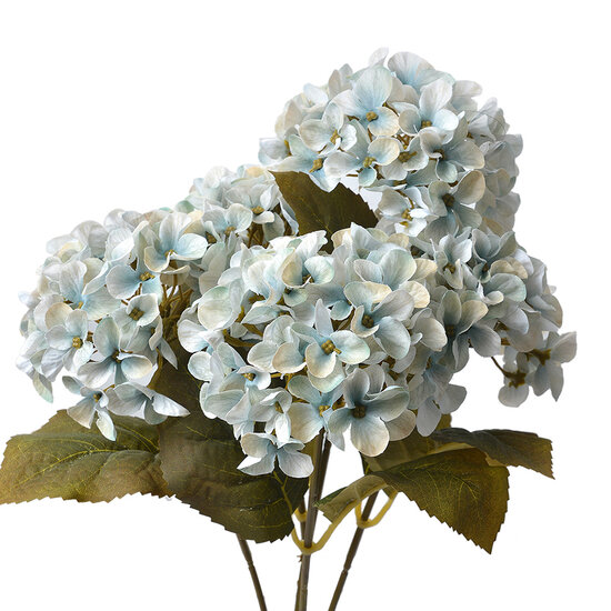 Clayre &amp; Eef | Kunstbloem Hortensia Blauw Groen 15x15x42 cm | 6PL0306