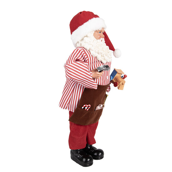 Clayre & Eef | Kerstdecoratie Kerstman Rood Wit 22x19x45 cm | 66227