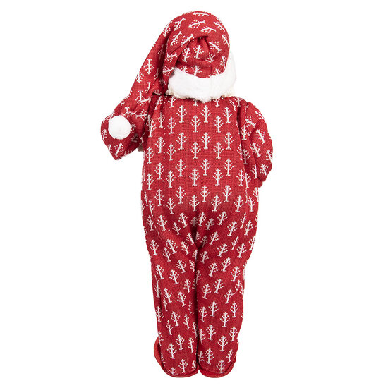 Clayre & Eef | Kerstdecoratie Kerstman Rood Beige 22x19x45 cm | 66228