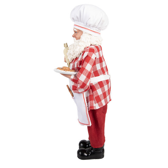 Clayre & Eef | Kerstdecoratie Kerstman Rood Wit 22x19x45 cm | 66229