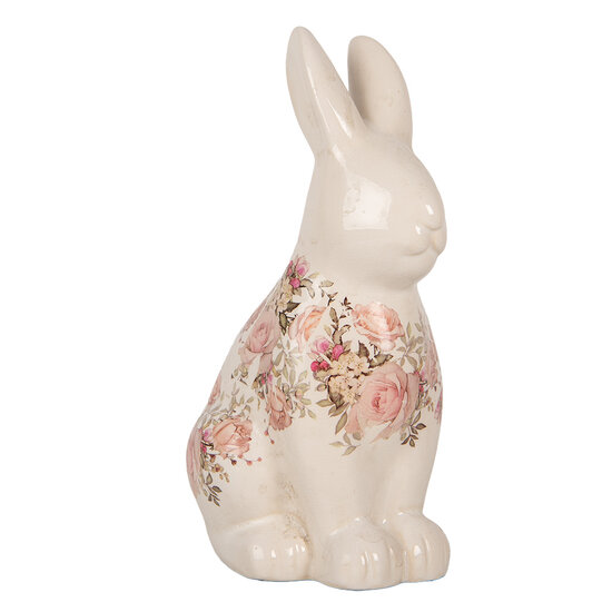 Clayre & Eef | Decoratie Beeld Konijn Beige Roze 16x12x28 cm | 6CE1956L