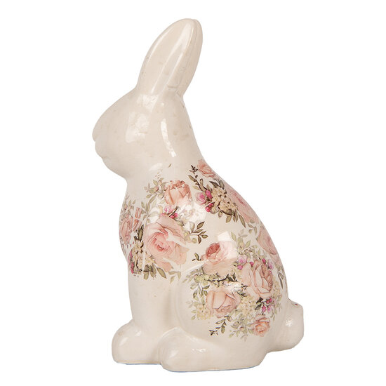 Clayre & Eef | Decoratie Beeld Konijn Beige Roze 16x12x28 cm | 6CE1956L