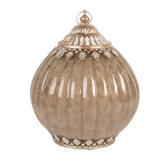 Clayre &amp; Eef | Decoratie met LED Beige &oslash; 15x19 cm / 2xAAA | 6GL5218
