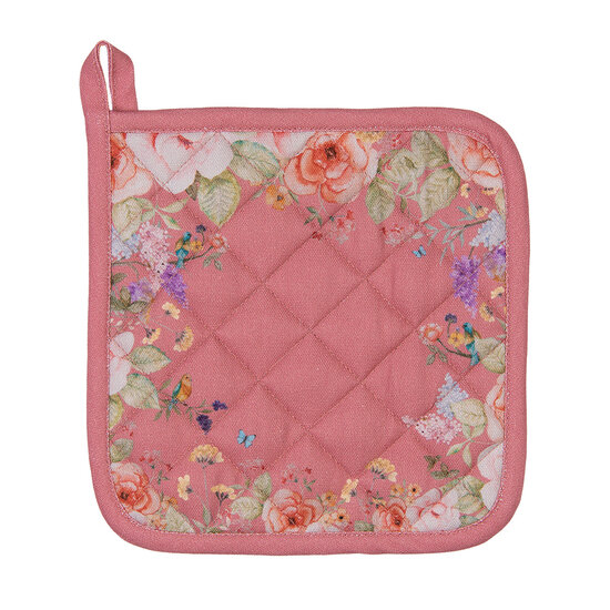Clayre &amp; Eef | Pannenlap Roze Beige 20x20 cm | FFA45P