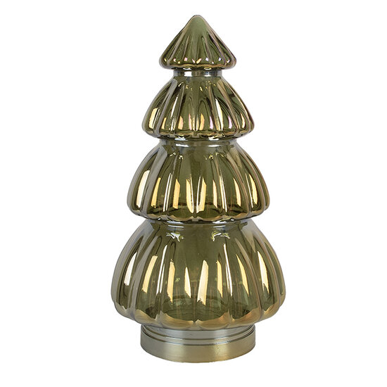 Clayre &amp; Eef | Kerstdecoratie Kerstboom Groen &oslash; 15x27 cm | 6GL5334