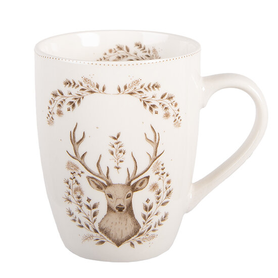 Clayre &amp; Eef | Mok Beige Bruin 12x8x10 cm / 350 ml | GTWMU