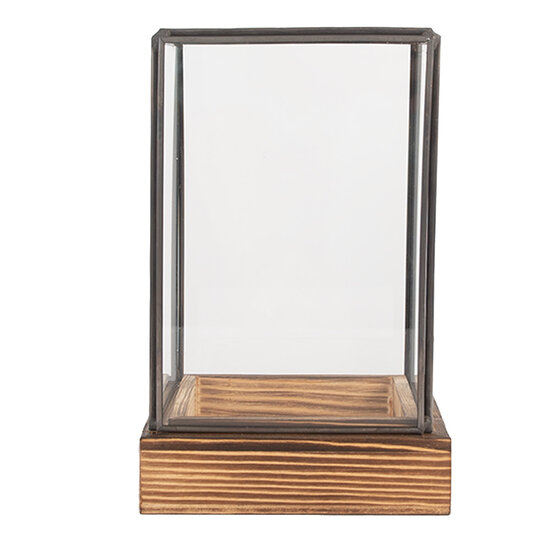 Clayre &amp; Eef | Decoratie Kweekkasje Transparant Bruin 12x12x19 cm | 6GL5366