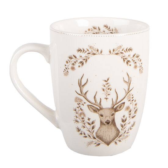 Clayre &amp; Eef | Mok Beige Bruin 12x8x10 cm / 350 ml | GTWMU