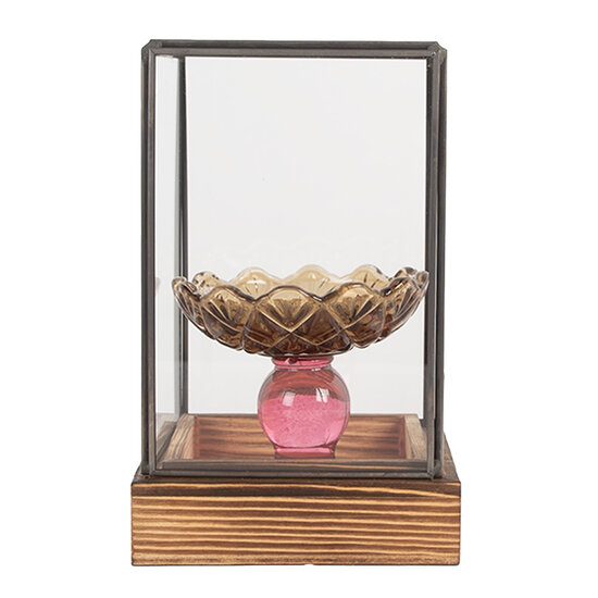 Clayre &amp; Eef | Decoratie Kweekkasje Transparant Bruin 12x12x19 cm | 6GL5366