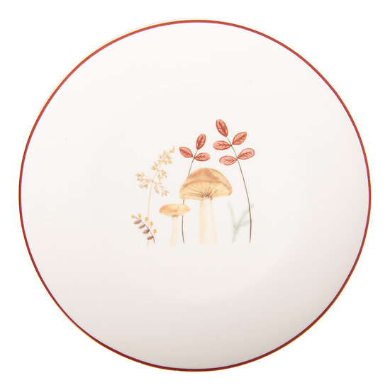 Clayre &amp; Eef | Servies Ontbijtbord Beige Bruin &oslash; 20x2 cm | LFJDP