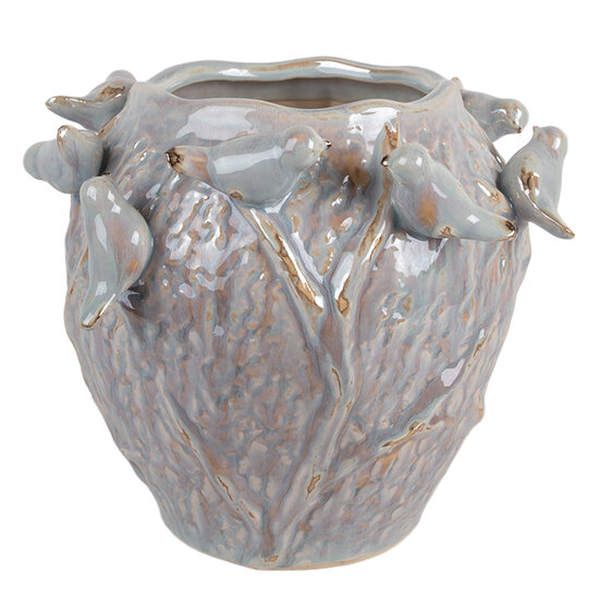 Clayre &amp; Eef | Bloempot Binnen Blauw &oslash; 25x20 cm | 6TE0586
