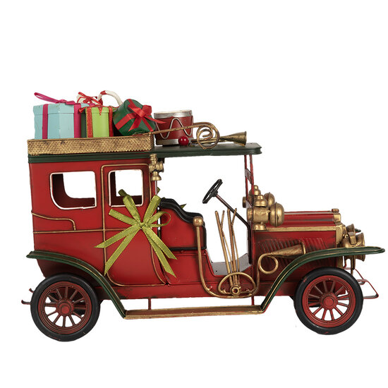 Clayre &amp; Eef | Decoratie Model Auto Rood Groen 42x18x28 cm | 6Y5875