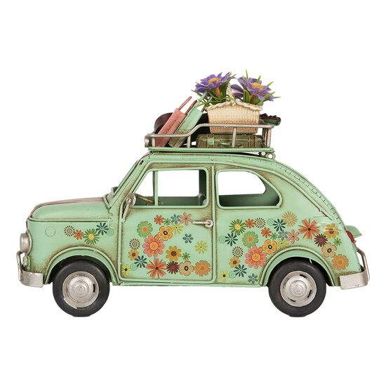 Clayre &amp; Eef | Decoratie Model Auto Groen Roze 26x12x18 cm | 6Y5876