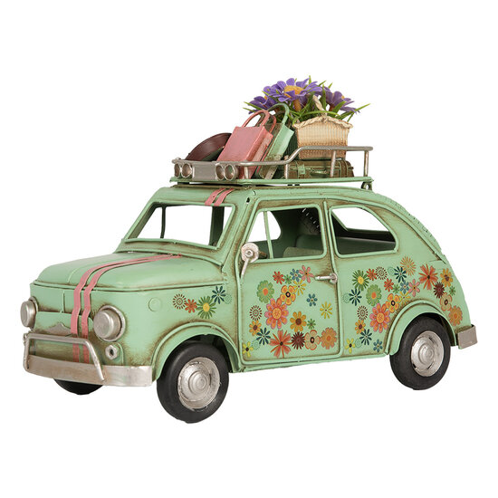 Clayre &amp; Eef | Decoratie Model Auto Groen Roze 26x12x18 cm | 6Y5876