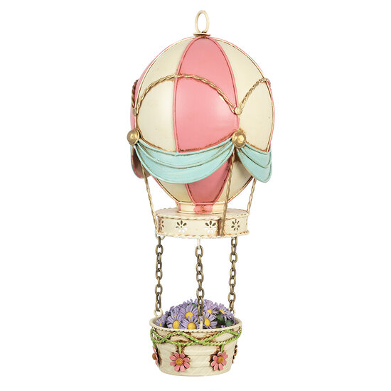 Clayre &amp; Eef | Decoratie luchtballon Roze Beige &oslash; 14x29 cm | 6Y5878