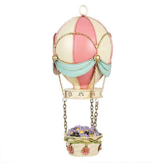 Clayre &amp; Eef | Decoratie luchtballon Roze Beige &oslash; 14x29 cm | 6Y5878