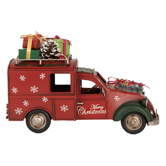 Clayre &amp; Eef | Decoratie Model Auto Rood Groen 26x11x17 cm | 6Y5881