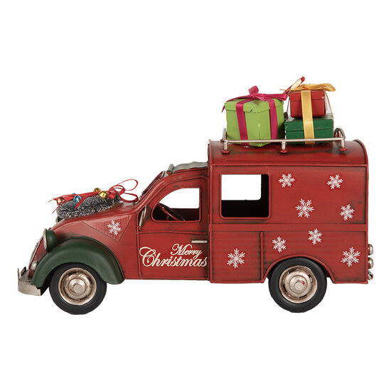 Clayre &amp; Eef | Decoratie Model Auto Rood Groen 26x11x17 cm | 6Y5881