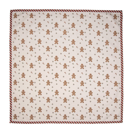 Clayre & Eef | Vierkant Tafelkleed Beige Bruin 100x100 cm | CGM01