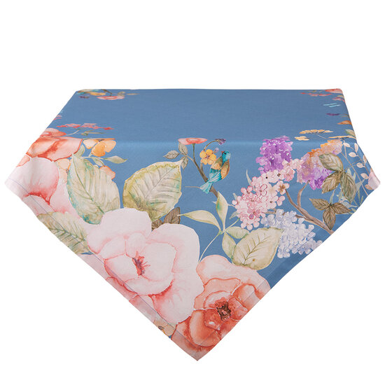 Clayre &amp; Eef | Vierkant Tafelkleed Blauw Beige 100x100 cm | FFA01BL