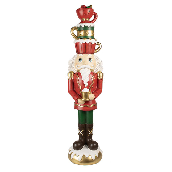 Clayre & Eef | Kerstdecoratie Notenkraker Rood Groen 30x28x120 cm | 5PR0143