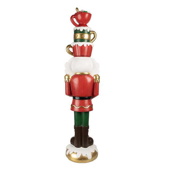 Clayre & Eef | Kerstdecoratie Notenkraker Rood Groen 30x28x120 cm | 5PR0143