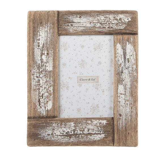 Clayre & Eef | Fotolijst Bruin Beige 18x2x23 cm / 10x15 cm | 2F1296