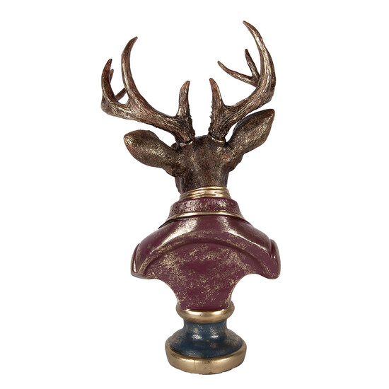 Clayre & Eef | Kerstdecoratie Beeld Rendier Bruin Rood 30x22x57 cm | 5PR0175