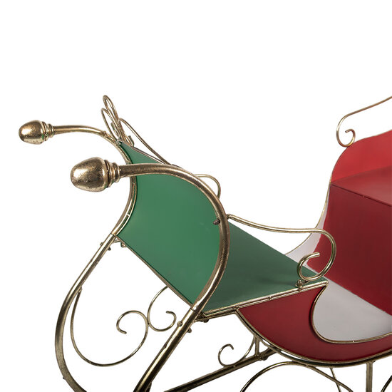 Clayre &amp; Eef | Kerstdecoratie Slee Rood Goudkleurig 169x67x106 cm | 5Y1374