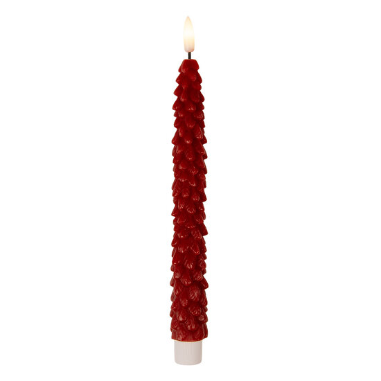 Clayre &amp; Eef | Kaars met LED set van 2 Rood &oslash; 3x25 cm / 2xAAA | 6CA0001R